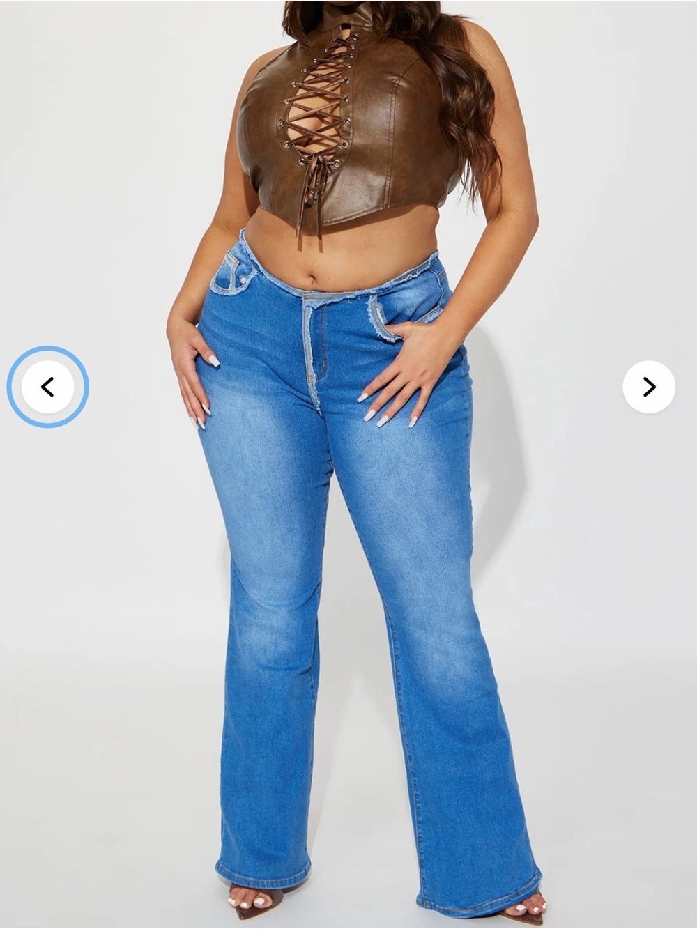Fashion Nova Blue High-Rise Flare Jeans